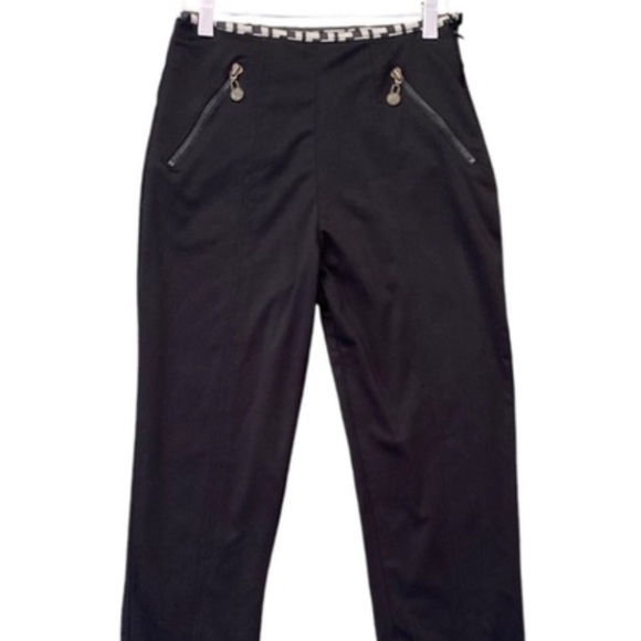 Fendi Roma Archive Tech Pants Black Made in Italy Y2K Minimalist F logo Waist - Picture 10 of 11
